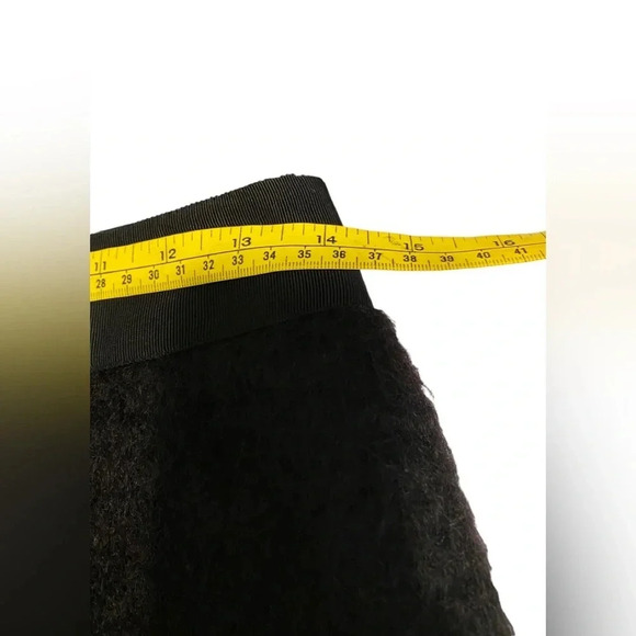 Milly of New York Linen Mohair Wool Blend Black Textured Skirt - Picture 9 of 10